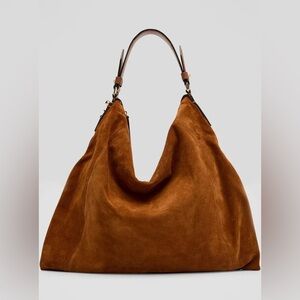 Jimmy Choo Ana Zip Suede Hobo Bag